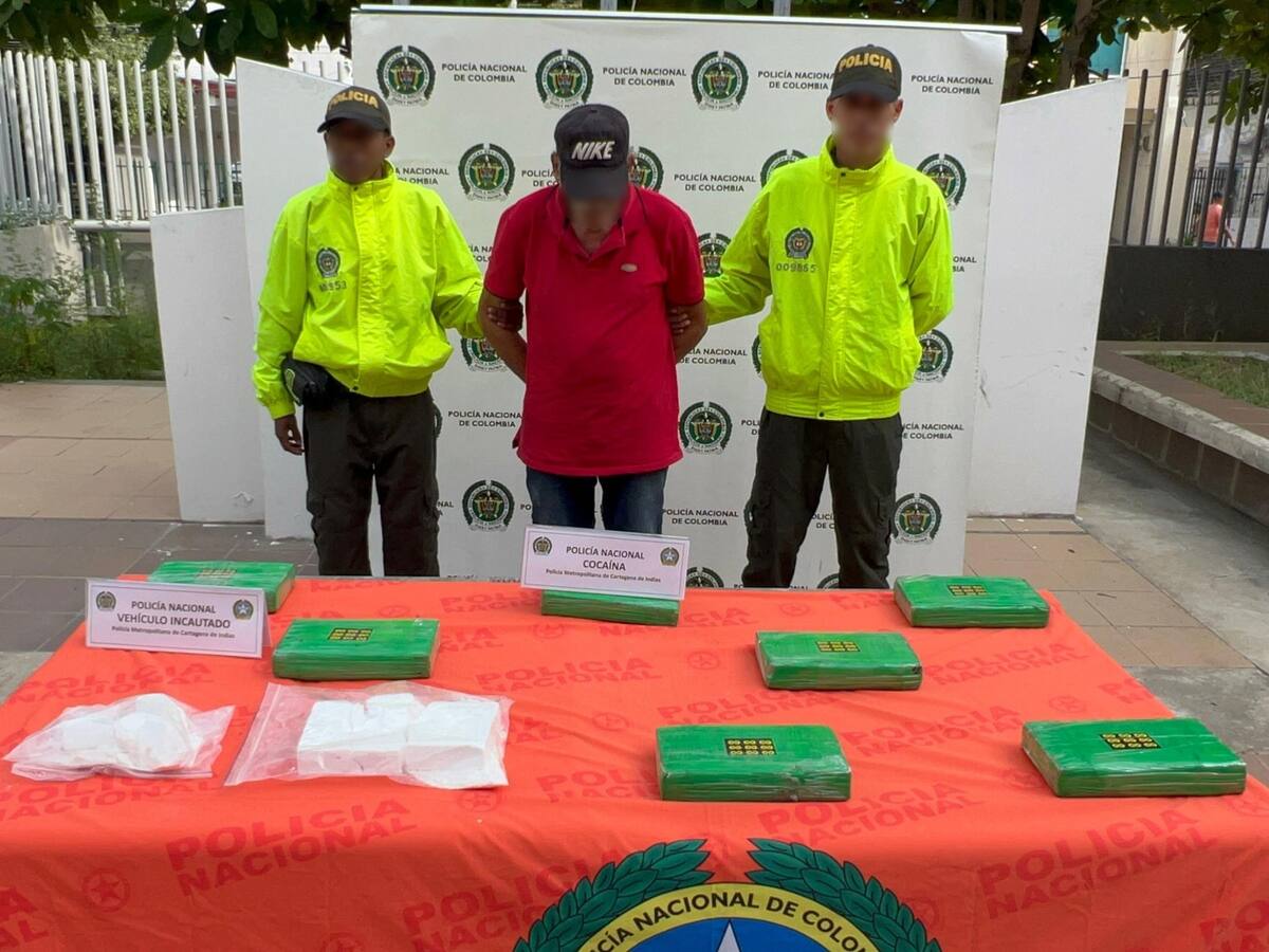 Incautan a un adulto mayor en Cartagena nueve kilos de cocaína valorada en $500 millones