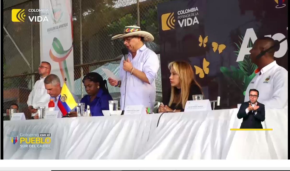 Presidente Gustavo Petro en Apartadó- foto presidencia