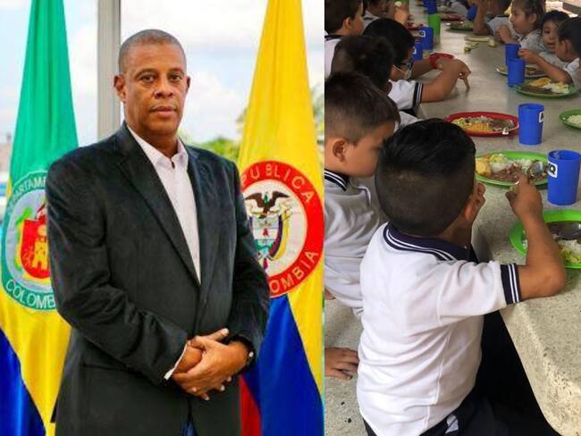 Ariel Palacios, gobernador del Chocó y niños con PAE | Fotos: Suministradas