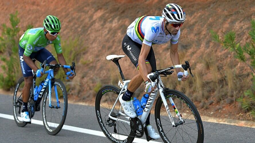 Nairo Quintana y Alejandro Valverde, ciclistas del Team Movistar. Foto: Getty Images