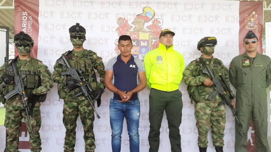 La detención se produjo en el sector de El Placer, San Joaquín, municipio de Mercaderes. Foto: Ejército Nacional