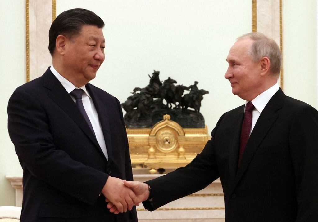 Presidente de Rusia Vladimir Putin y presidente de China Xi Jinping. (Photo by Sergei KARPUKHIN / SPUTNIK / AFP) (Photo by SERGEI KARPUKHIN/SPUTNIK/AFP via Getty Images)