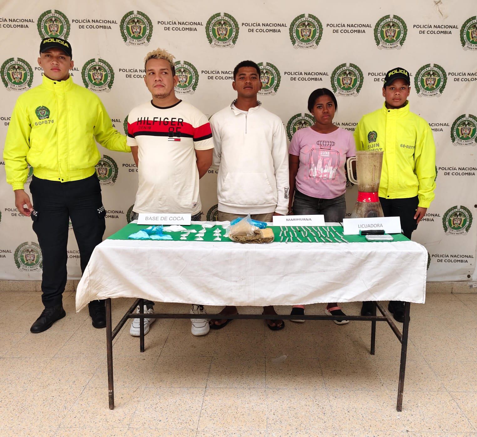 Los sujetos estaban al servicio de la organización criminal. Foto: Policía Metropolitana de Barranquilla.