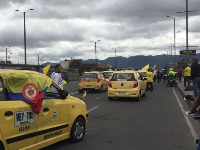 Paro de taxistas en Bogotá. Foto:
