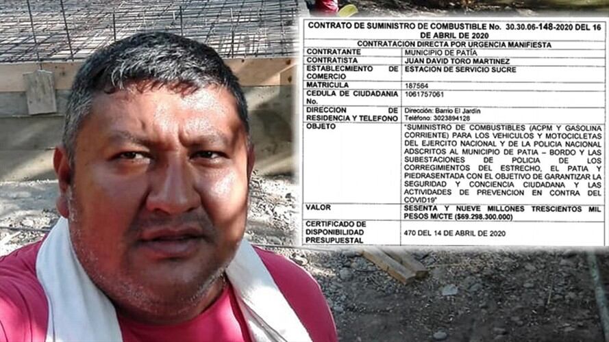 El contrato fue firmado con una estación de otro municipio que a su vez contrató a un establecimiento de propiedad de familiares del alcalde de El Patía . Foto: Cortesía
