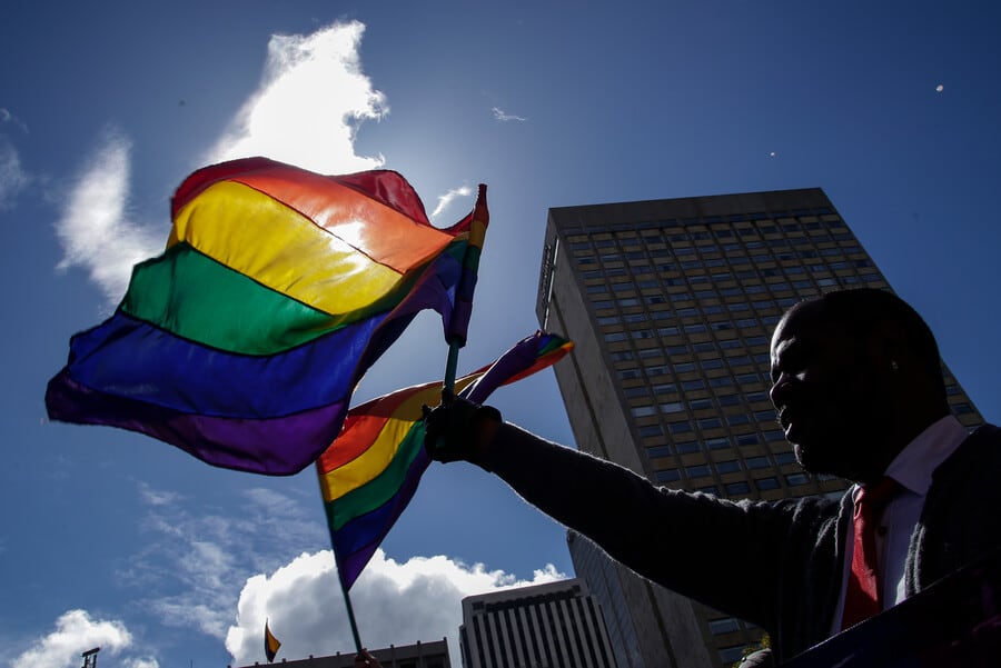 Marcha por el Orgullo Gay en Bogotá. Foto: Colprensa.