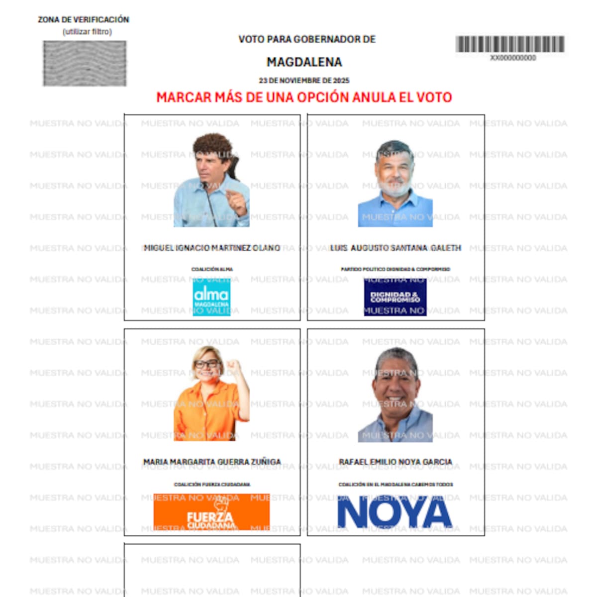 Se conoce el tarjetón para las elecciones atípicas a la Gobernación del Magdalena