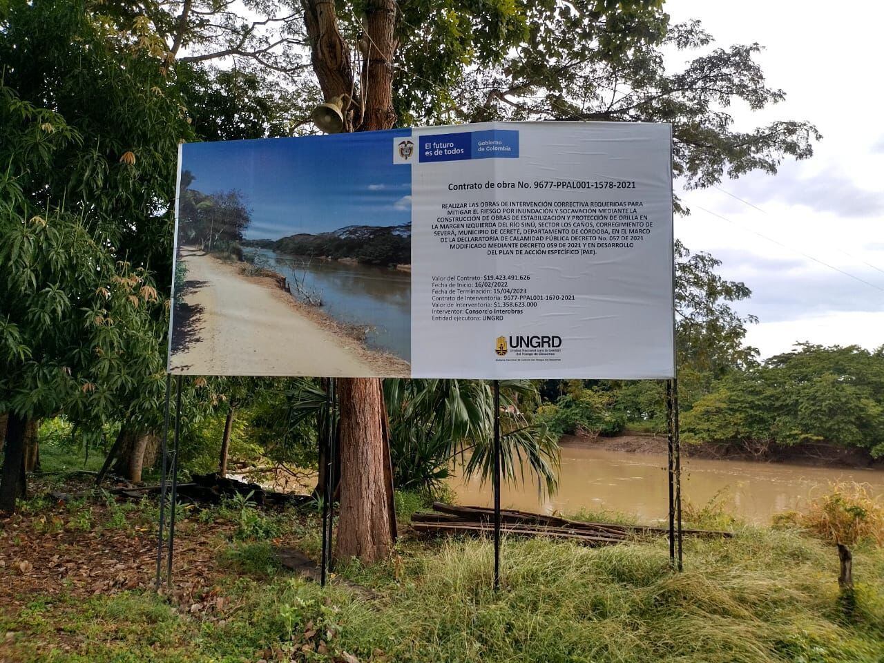 Cereté Córdoba, obras ribera rio Sinú. Foto: Mauricio Castilla