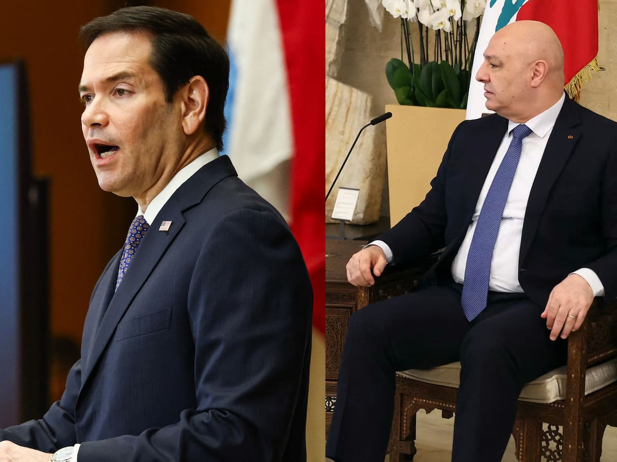 Marco Rubio y el presidente libanés Joseph Aoun se reunieron en la Casa Blanca
