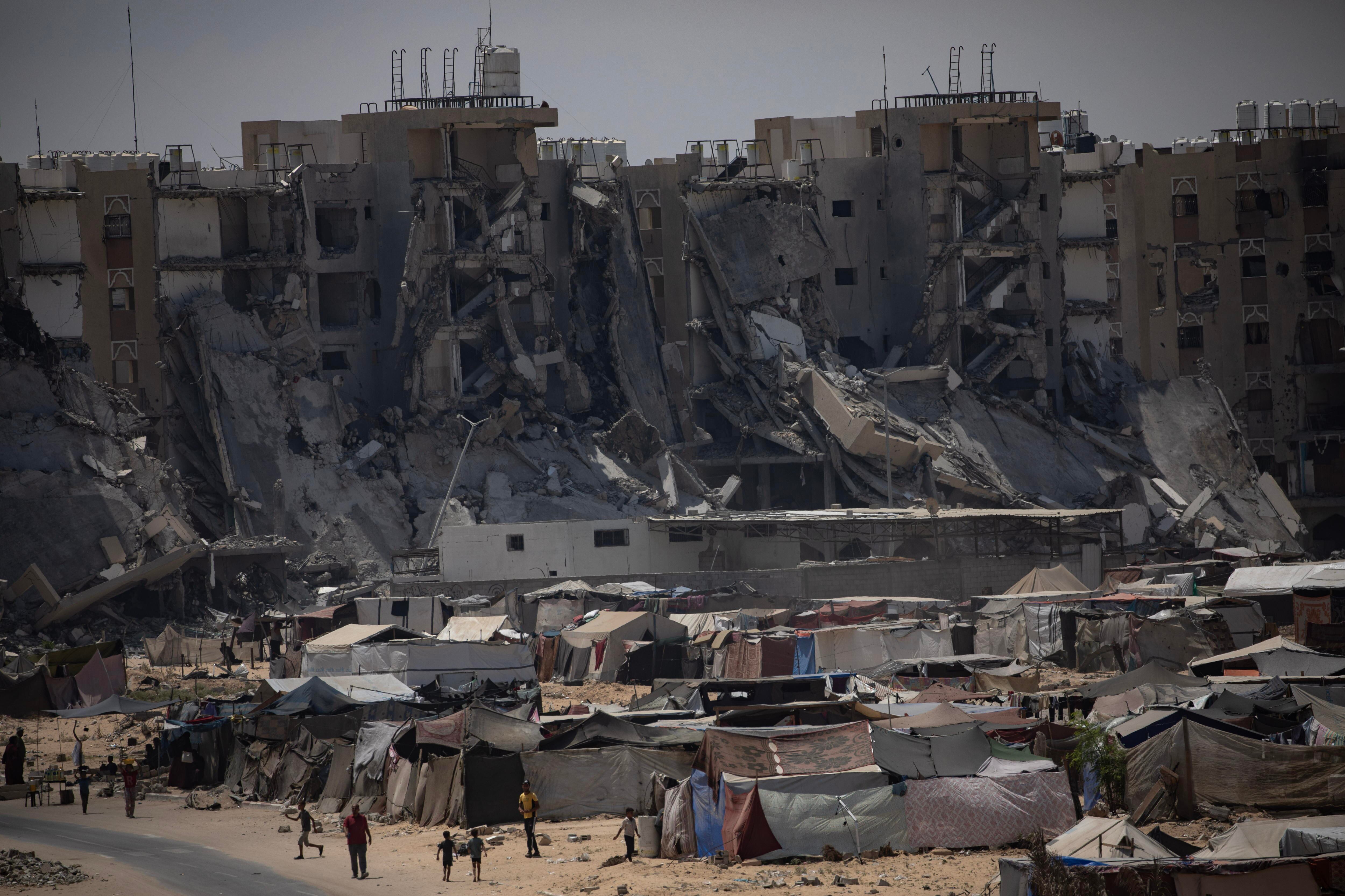 Zona humanitaria en la Franja de Gaza. Foto: EFE/EPA/HAITHAM IMAD