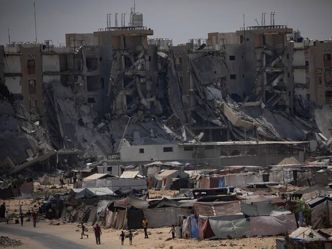 Zona humanitaria en la Franja de Gaza. Foto: EFE/EPA/HAITHAM IMAD