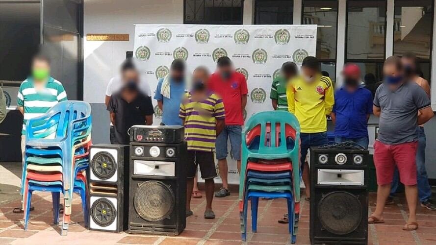 13 personas fueron detenidas en zona rural de Lorica. Foto: Cortesía