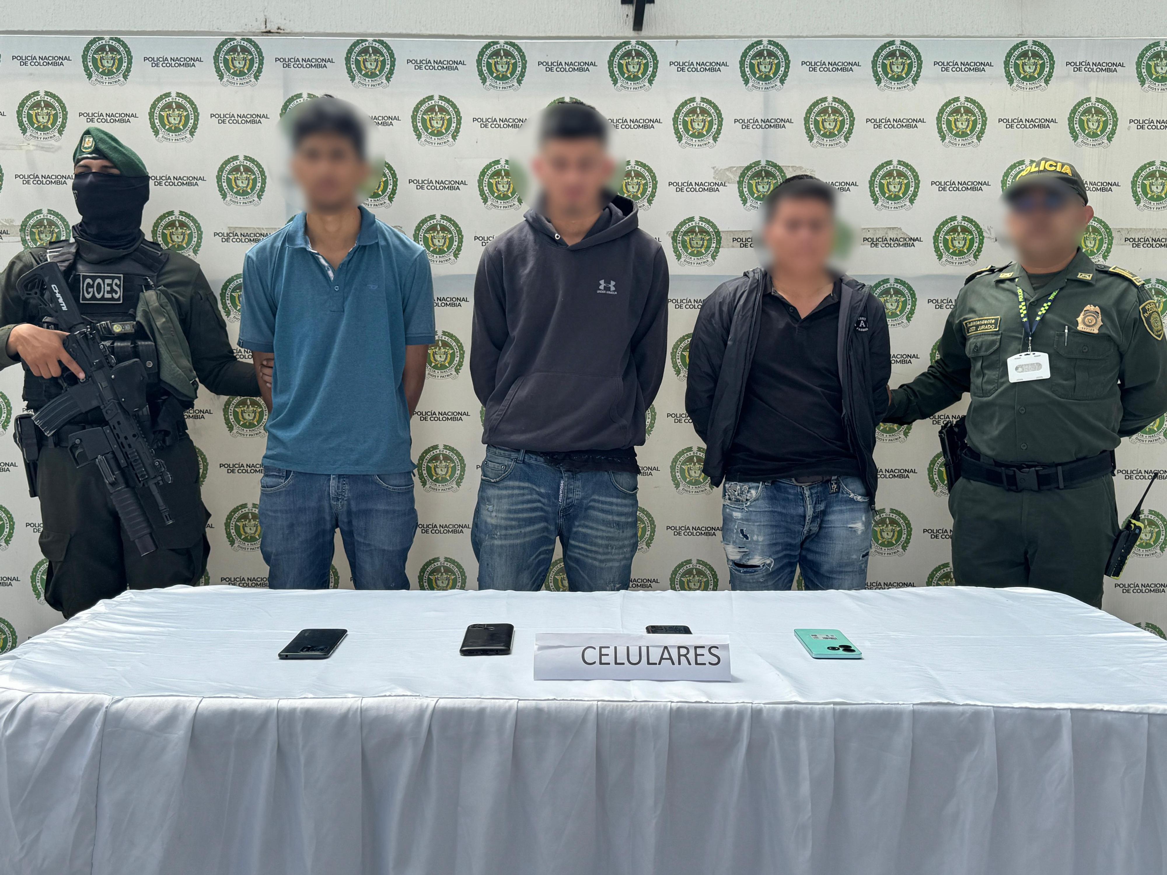 Los operativos se desarrollaron en los barrios Yanaconas, Arrayanes de Occidente y en la Variante Norte, donde fueron ubicados los implicados. Crédito: Policía Nacional.