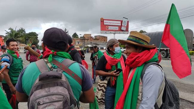 Las comunidades se unieron al paro nacional . Foto: Cric