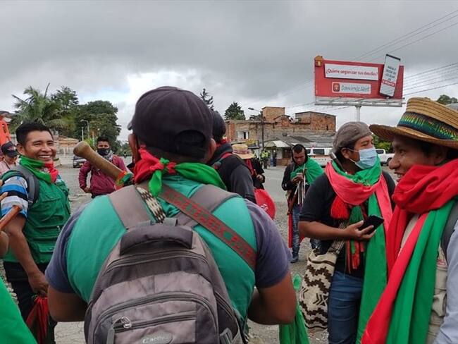 Las comunidades se unieron al paro nacional . Foto: Cric