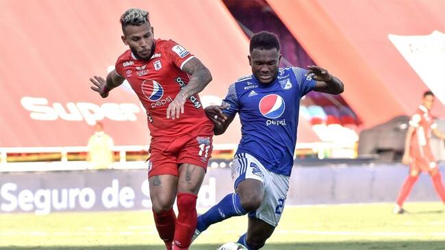 América de Cali y Millonarios en la liga colombiana. Foto: Colprensa - Cortesía Dimayor