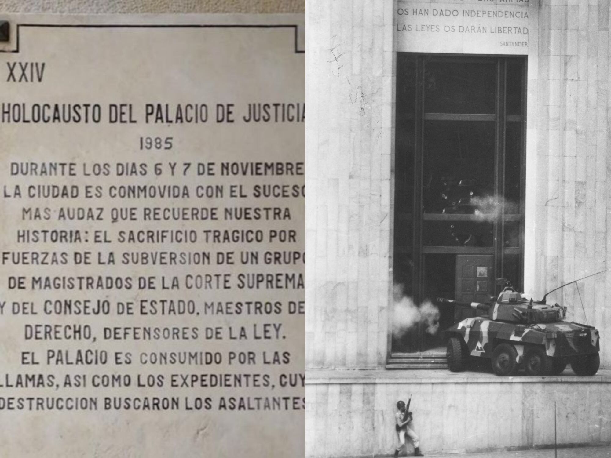 JEP ordena quitar placa de Holocausto del Palacio por no incluir responsabilidad de Estado. Foto: Suministrada y Colprensa.