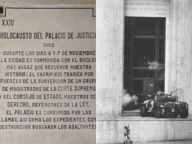 JEP ordena quitar placa de Holocausto del Palacio por no incluir responsabilidad de Estado. Foto: Suministrada y Colprensa.