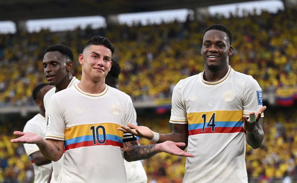 James Rodríguez (izquierda) y Jhon Jader Durán (derecha). Foto: Getty Images.