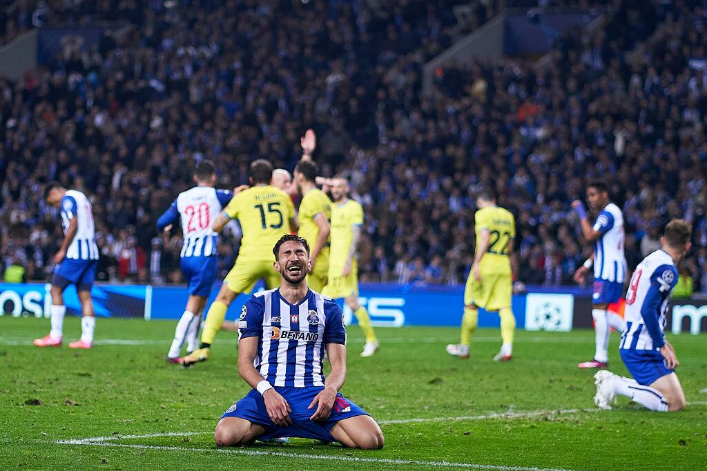 PORTO, PORTUGAL - MARCH 14: Marko Grujic of FC Porto reacts during the UEFA Champions League round of 16 leg two match between FC Porto and FC Internazionale at Estadio do Dragao on March 14, 2023 in Porto, Portugal. (Photo by Jose Manuel Alvarez/Quality Sport Images/Getty Images)