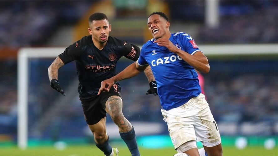 Con Yerry Mina, Everton no pudo con el Manchester City en la FA Cup. Foto: Everton no pudo con el Manchester City en la FA Cup