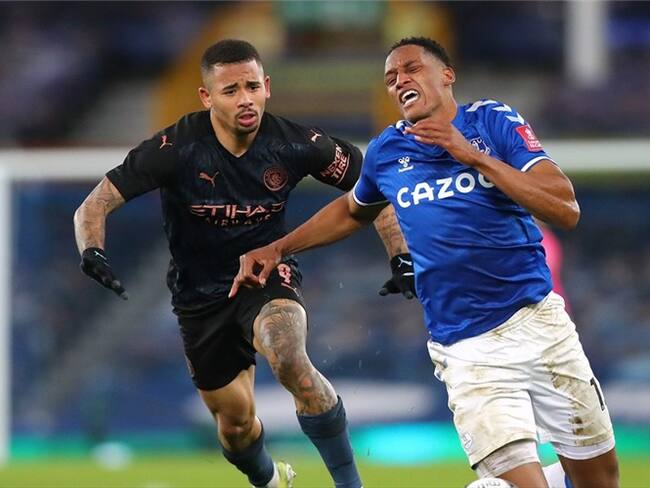 Con Yerry Mina, Everton no pudo con el Manchester City en la FA Cup. Foto: Everton no pudo con el Manchester City en la FA Cup