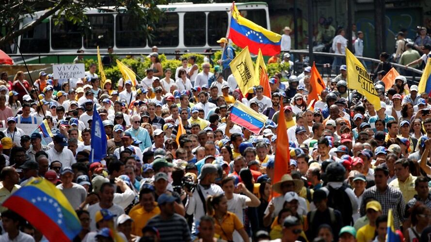La primera protesta opositora del año no atrajo a grandes multitudes. Foto: Agencia Reuters
