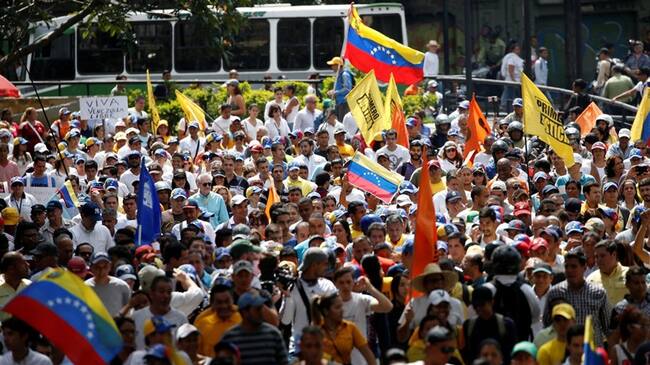 La primera protesta opositora del año no atrajo a grandes multitudes. Foto: Agencia Reuters