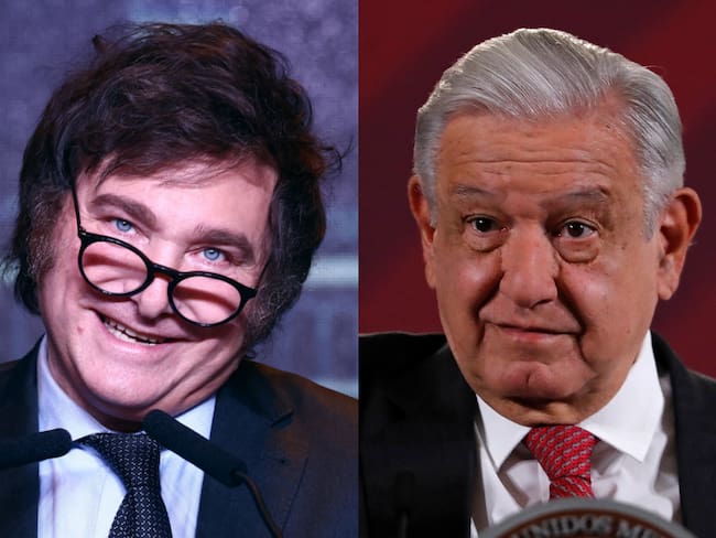 Collage Javier Milei y Andrés Manuel López Obrador. Fotos: Getty Images/EFE