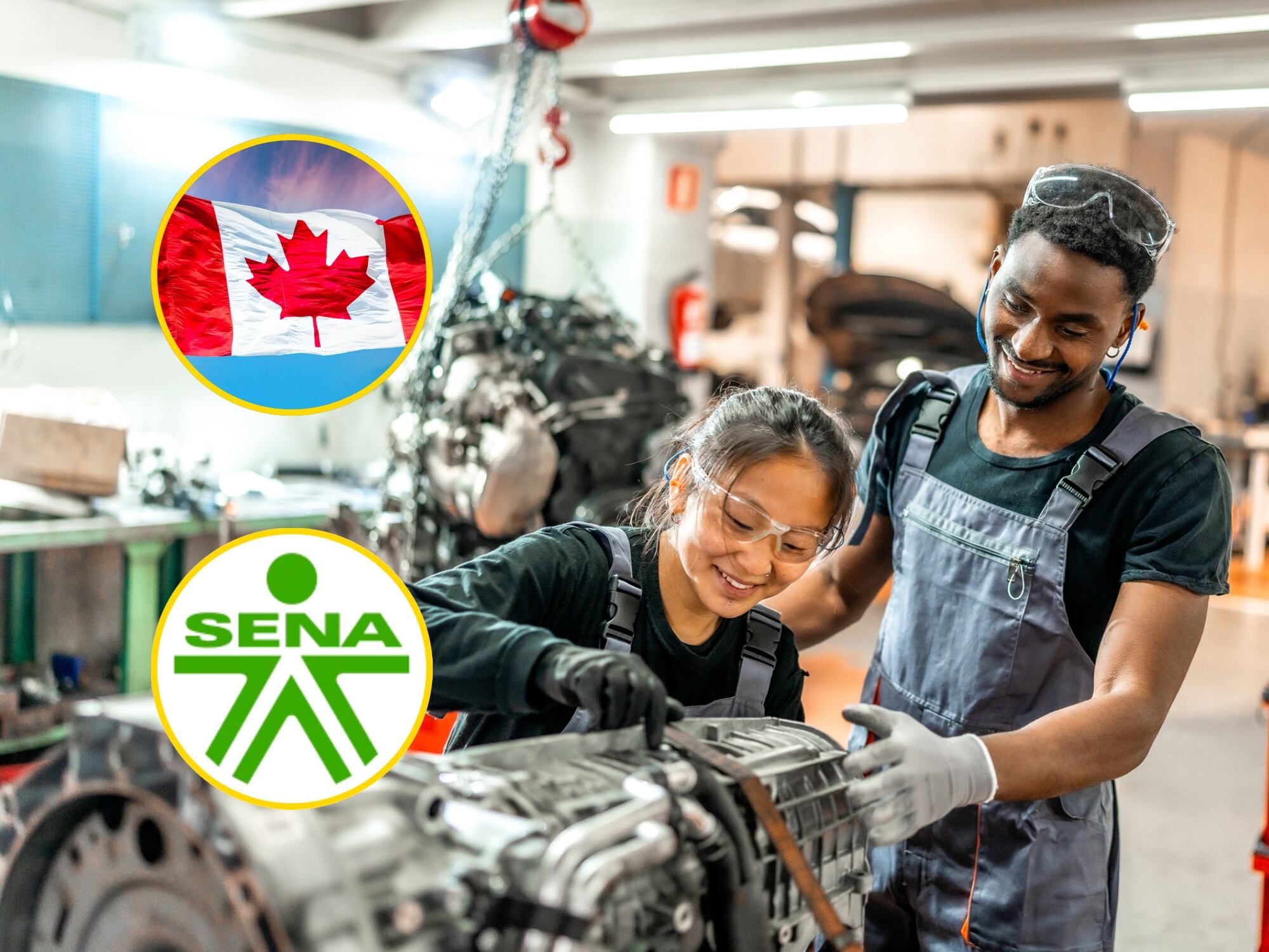 Vacantes laborales del SENA en Canadá para técnicos automotrices. Fotos: Getty Images y suministrada.