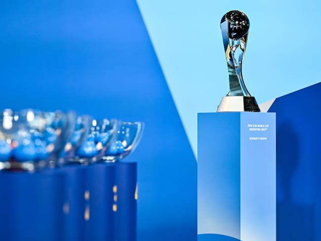 ZURICH, SWITZERLAND - APRIL 21: A view of the FIFA U-20 World Cup Winner&#039;s Trophy prior to the FIFA U-20 World Cup Argentina 2023 Draw at HoF, Home of FIFA on April 21, 2023 in Zurich, Switzerland. (Photo by Harold Cunningham/FIFA)