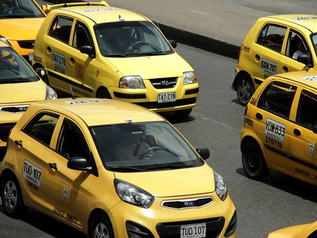 Imagen de referencia de taxistas en Bogotá. Foto: Colprensa