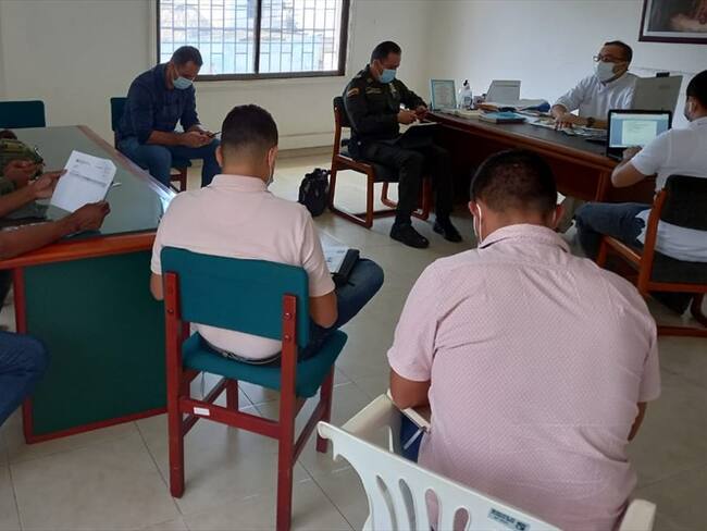 Consejo de seguridad en Planeta Rica. Foto: prensa Policía.