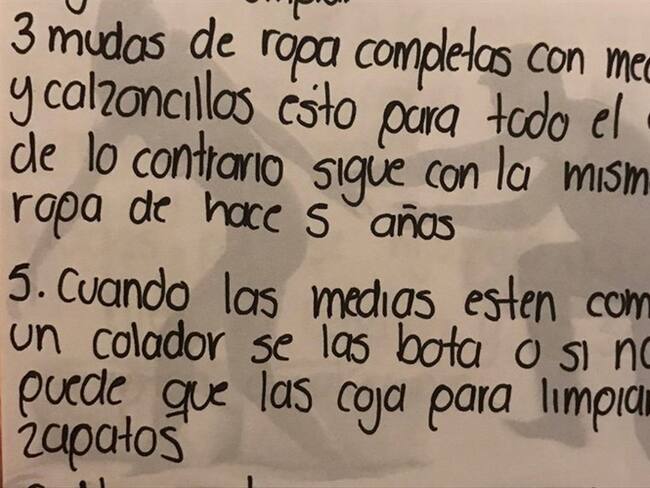 Mujer le dejó instrucciones escritas a su nuera para cuidar a su hijo. Foto: Twitter: @shar_payevans