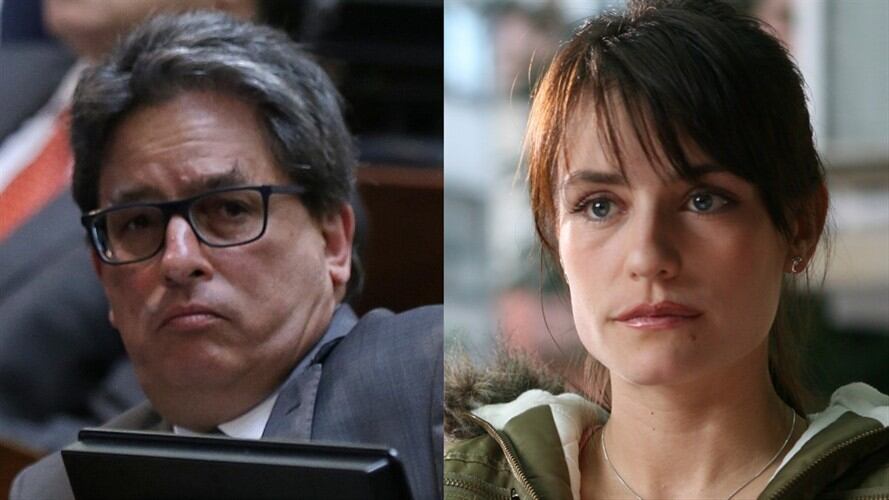 Ministro de Hacienda, Alberto Carrasquilla, y actriz Marcel Mar. Foto: Camila Díaz - Colprensa