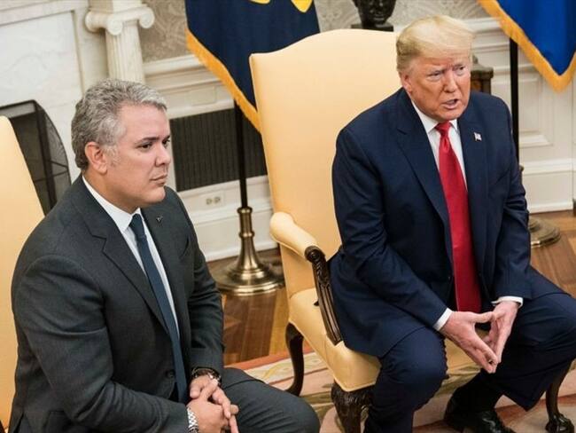 El presidente de Estados Unidos recibió a Duque en el despacho Oval de la Casa Blanca, para una reunión que según Trump fue planeada rápidamente "durante el fin de semana". Foto: Getty Images