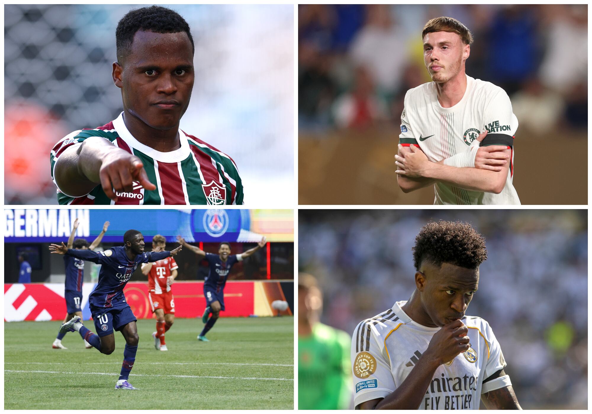 Fluminense de Jhon Arias, Chelsea, PSG y Real Madrid son los cuatro equipos que luchan por alzar el título al final del torneo. Foto: Getty Images/ EFE.