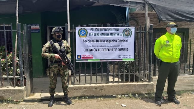 Autoridades realizan extinción de dominio a nueve inmuebles en Montería.Foto: prensa Ejército.