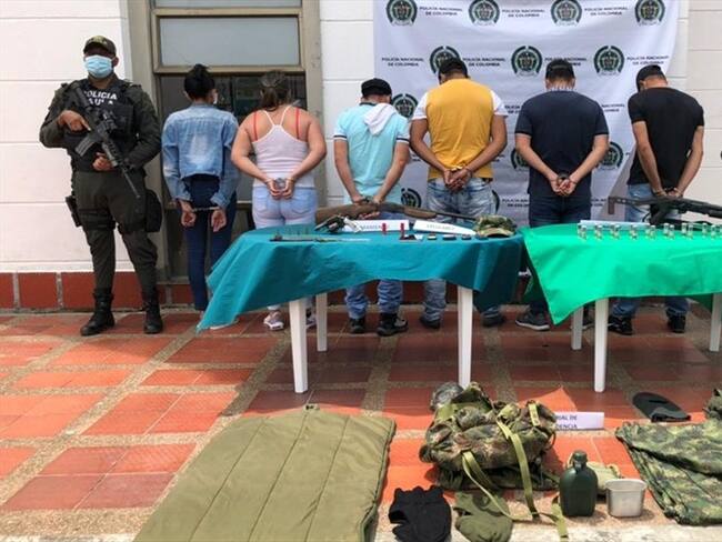 Capturados en Samaná y Marquetalia, Caldas. Foto: Enviada desde la Fiscalía Seccional Caldas