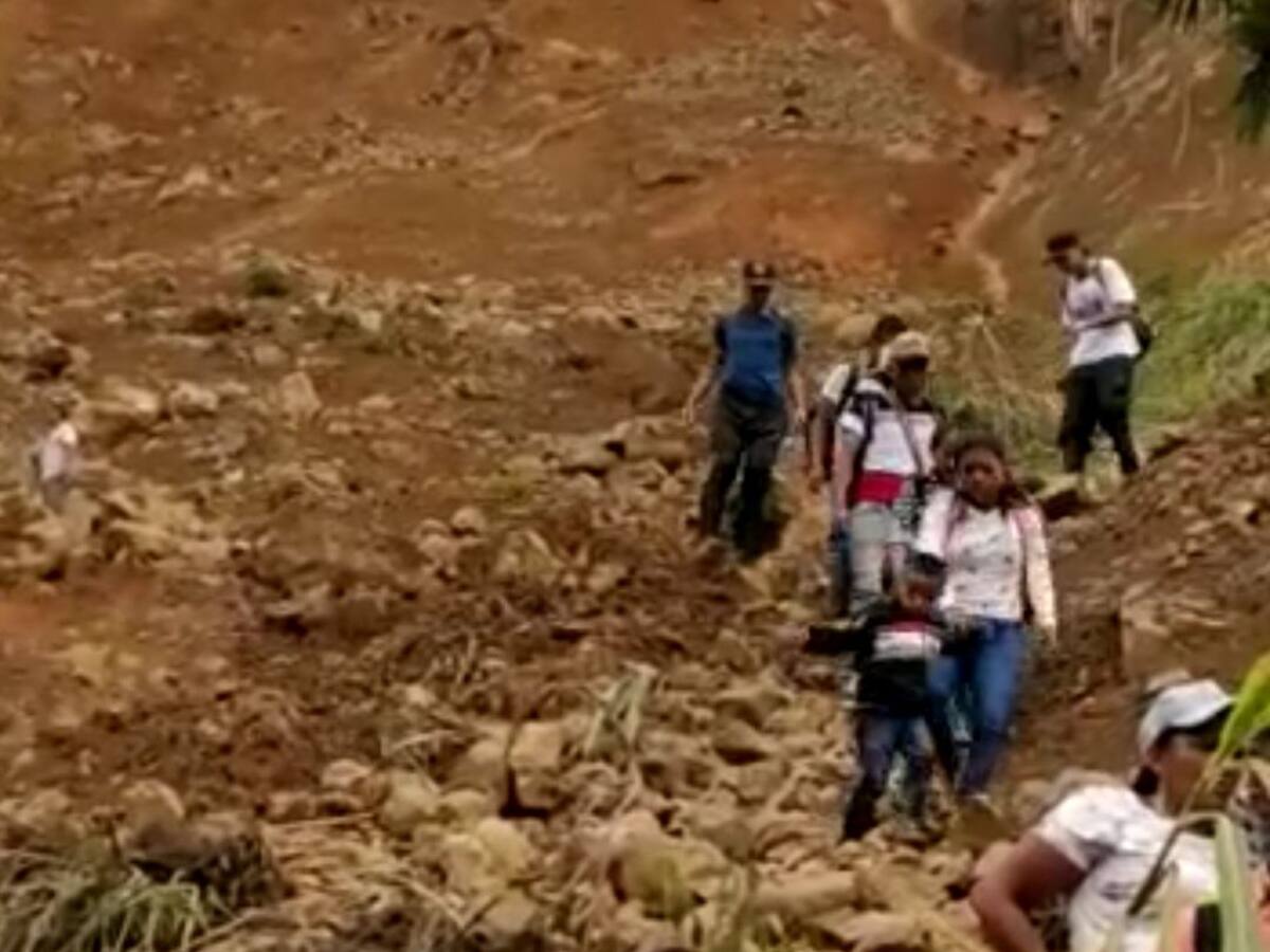Corregimiento de Playa Rica, Cauca, incomunicado por un deslizamiento de tierra