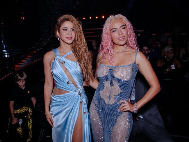 Shakira y Karol G. Foto: Getty Images.