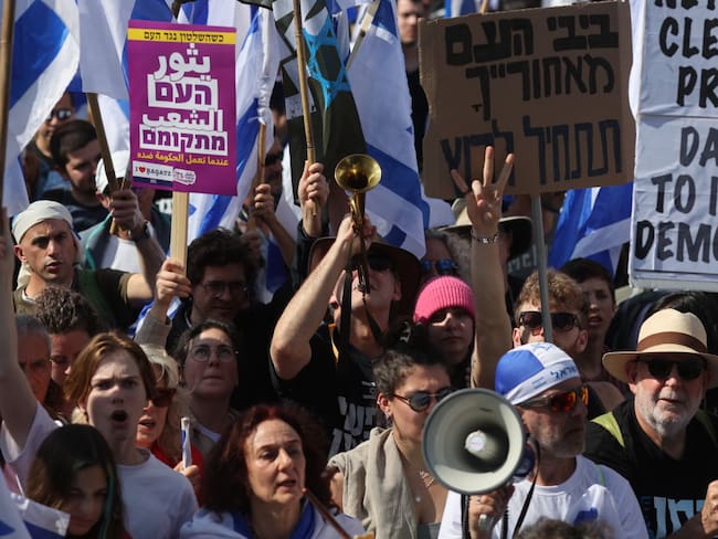 Protestas en Israel. (Photo by Ilia Yefimovich/picture alliance via Getty Images)