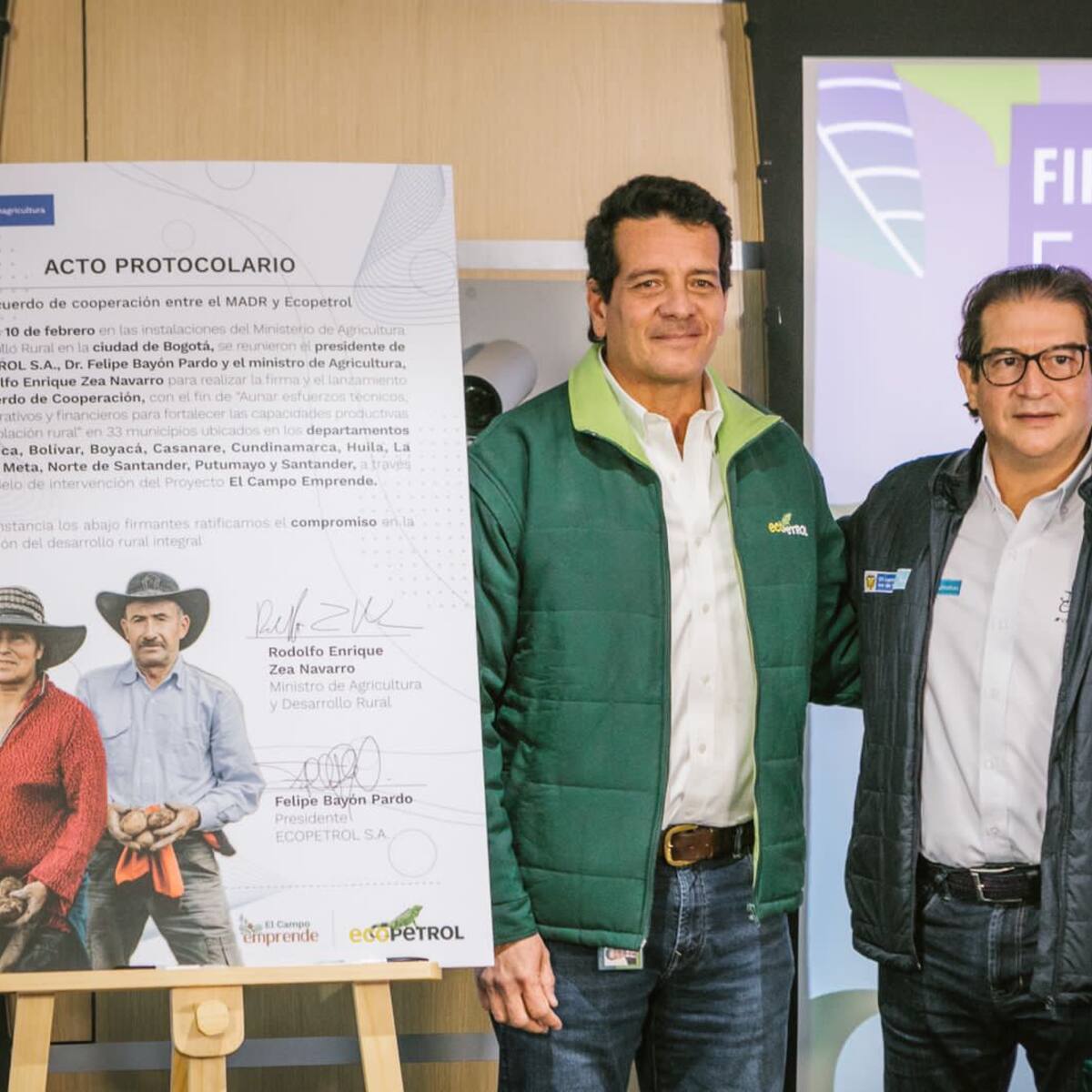 MinAgricultura y Ecopetrol firman acuerdo para apoyar más de 3.700 familias rurales del país