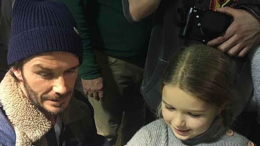 David Beckham y su hija Harper . Foto: davidbeckham