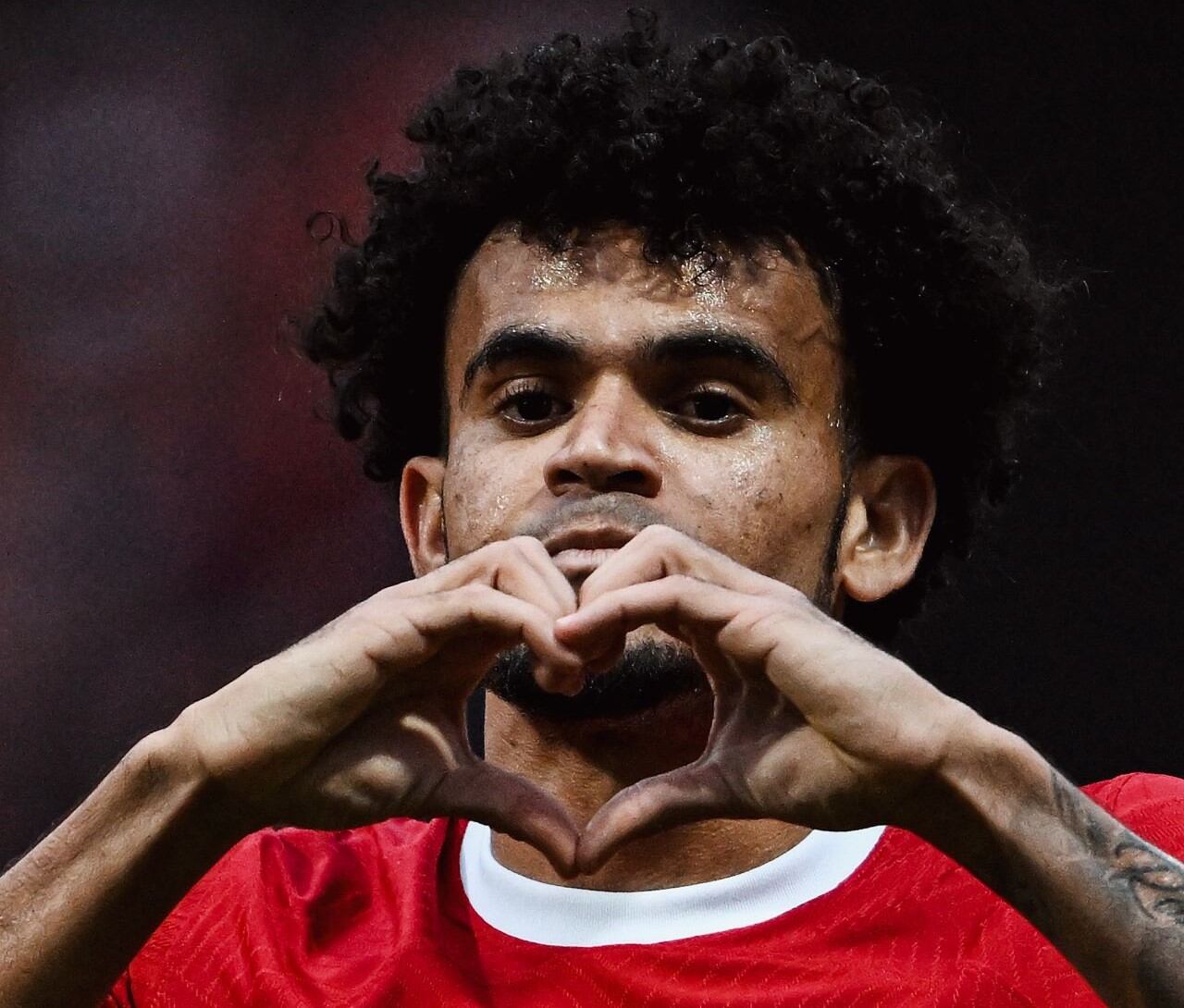 Luis Díaz festeja su gol ante el Damstadt. Foto: Twitter @LFC