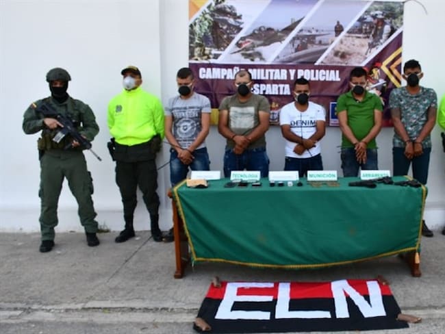 Policía capturó a cinco integrantes del Eln . Foto: Cortesía
