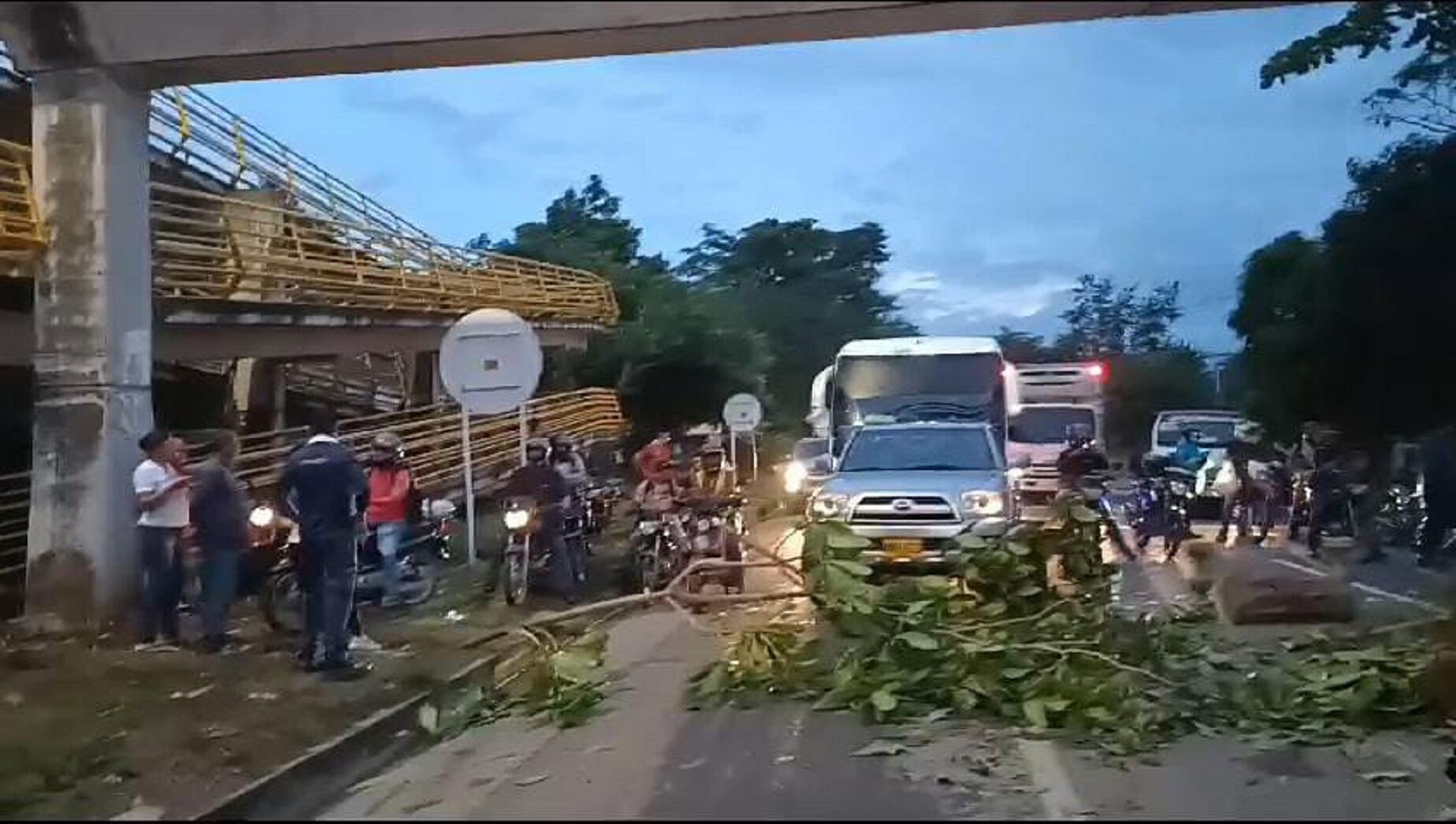 Bloqueo Montería - Planeta Rica. Foto: captura de video.