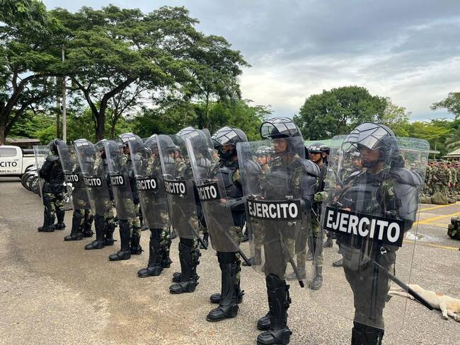 Fuerte dispositivo de seguridad en Córdoba. Foto: prensa Ejército Nacional.