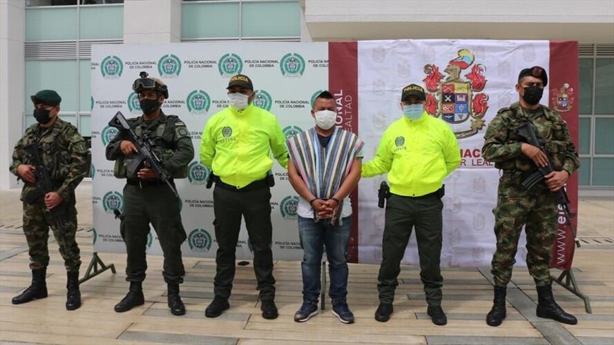 Alias Martín fue capturado en el casco urbano del municipio de Suárez, Cauca . Foto: Policía Nacional