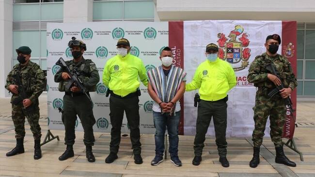 Alias Martín fue capturado en el casco urbano del municipio de Suárez, Cauca . Foto: Policía Nacional